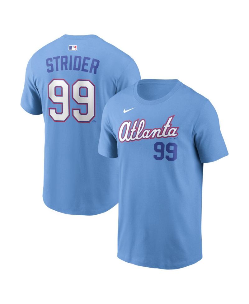 Men's Spencer Strider Powder Blue Atlanta Braves 2026 City Connect Name & Number T-Shirt