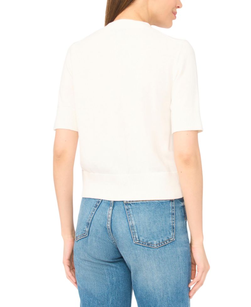 Women's V-Neck Short-Sleeve Cardigan