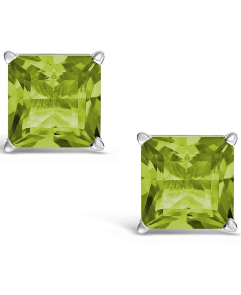 Gemstone Stud Earrings in Sterling Silver