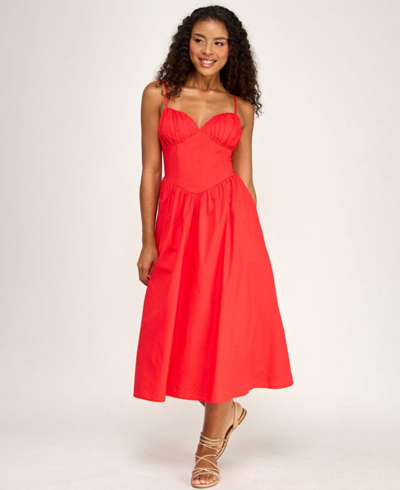 Juniors' Pleated Midi Dress
