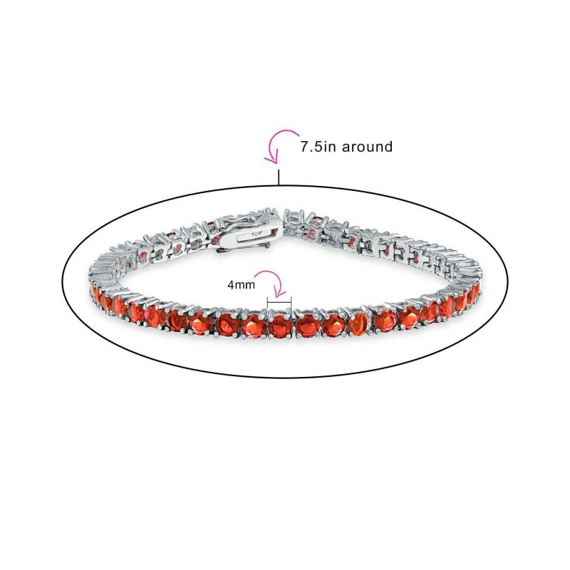 Classic 12CTW Round CZ Basket Set Blue Tennis Bracelet Silver Plated 7.5"