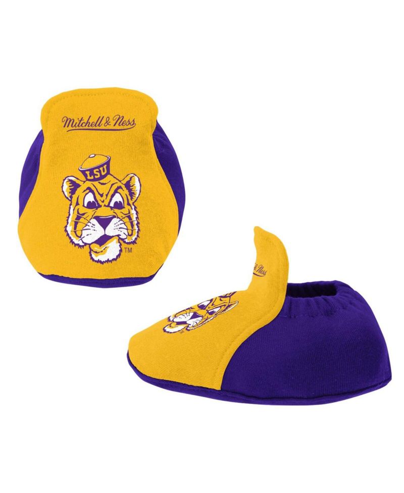 Baby Boys and Girls Purple LSU Tigers Bodysuit, Bib and Bootie, Set of 3
