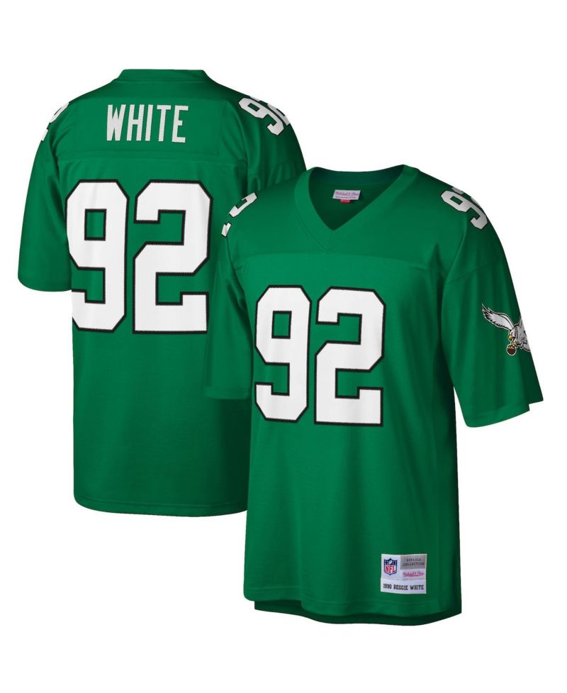 Men's Reggie White Kelly Green Philadelphia Eagles Big and Tall 1990 Retired Player Replica Jersey