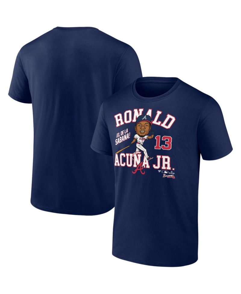 Men's Ronald Acu&ntilde;a Jr. Navy Atlanta Braves Hometown Caricature T-Shirt