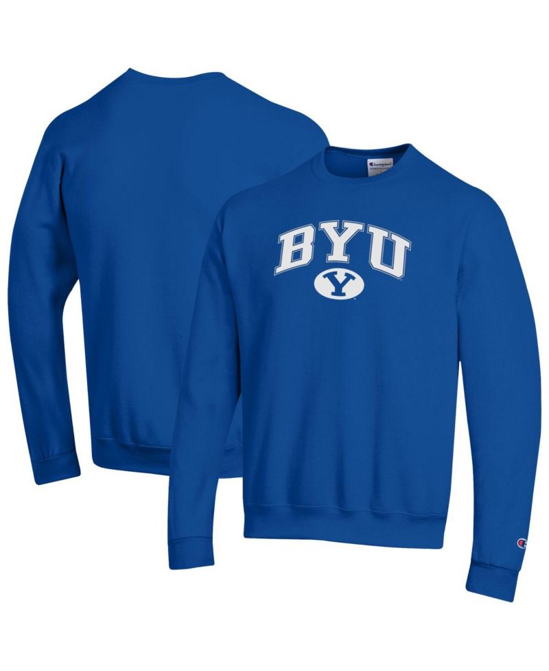 Men's Royal BYU Cougars Arch Over Logo Pullover Sweatshirt
