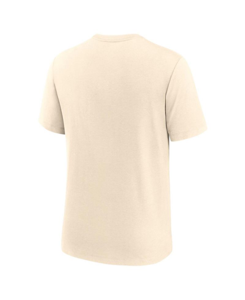 Men's Cream Florida State Seminoles Natural Arch Logo Tri-Blend T-Shirt