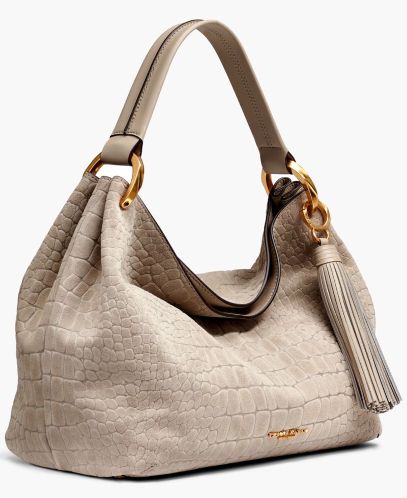 Glenwood Suede Croco Shoulder with Tassel Detail
