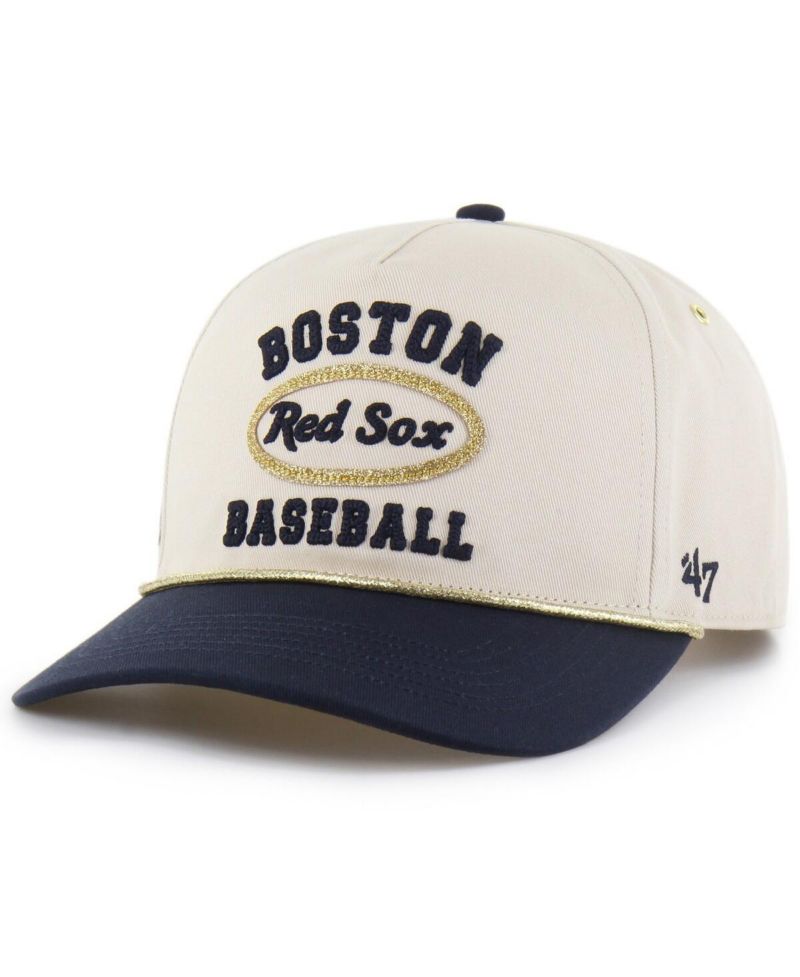 Stoney Clover Lane X Men's Natural/Navy Boston Red Sox Glitter Rope Hitch Adjustable Hat