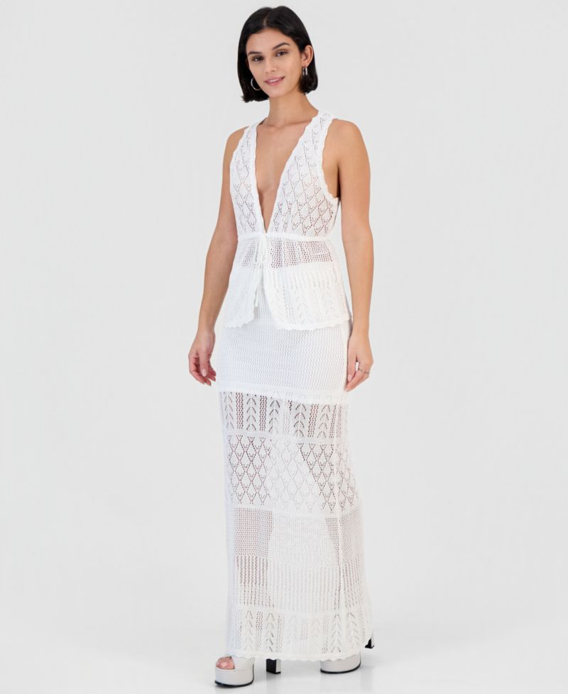 Women's Vivianne Crochet V-Neck Tie-Front Top