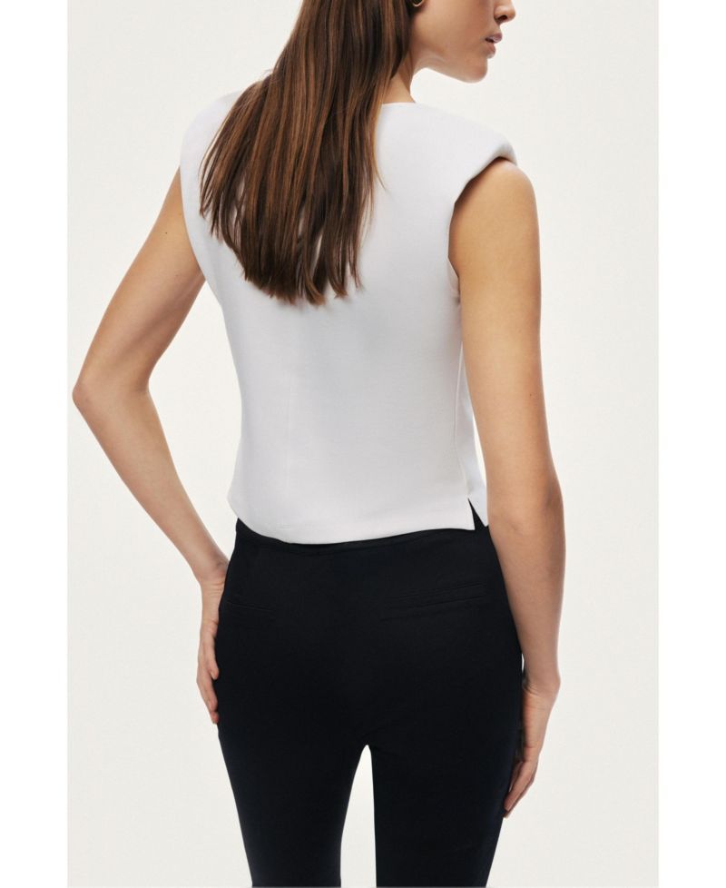 Women's Sleeveless Buckle-Detail Blouse