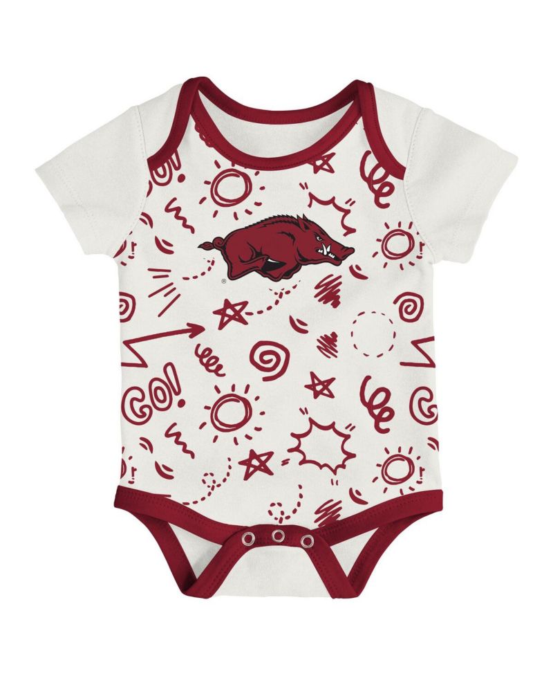 Baby Boys and Girls 3-Pack Arkansas Razorbacks All Day Play Bodysuit Set