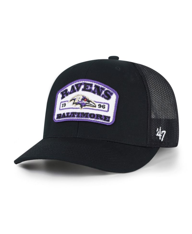 Men's '47 Black Baltimore Ravens Roadway Adjustable Trucker Hat