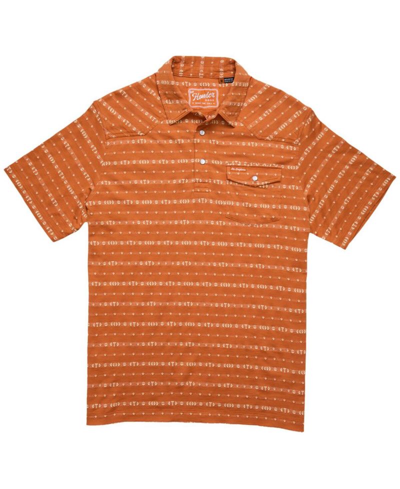 Men's Texas Orange Texas Longhorns Jacquard Ranchero Polo Shirt