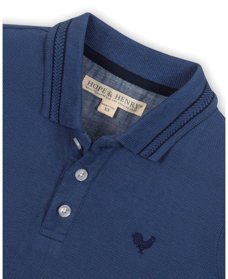 Hope and Henry Little and Big Boys' Organic Short Sleeve Knit Pique Polo Shirt