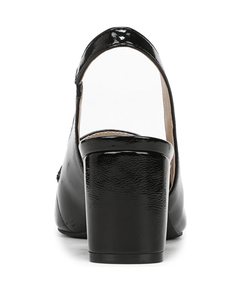 Women's Angel Pointed Toe Block Heel Slingback Pumps