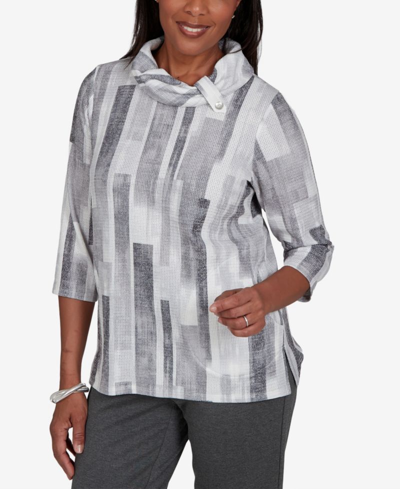 Petite Cowl Neck 3/4-Sleeve Tunic