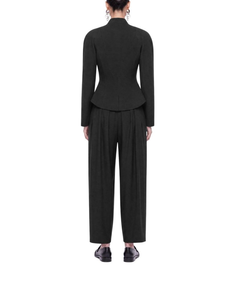 Women's Double-Breasted Stand Collar Peplum Jacket