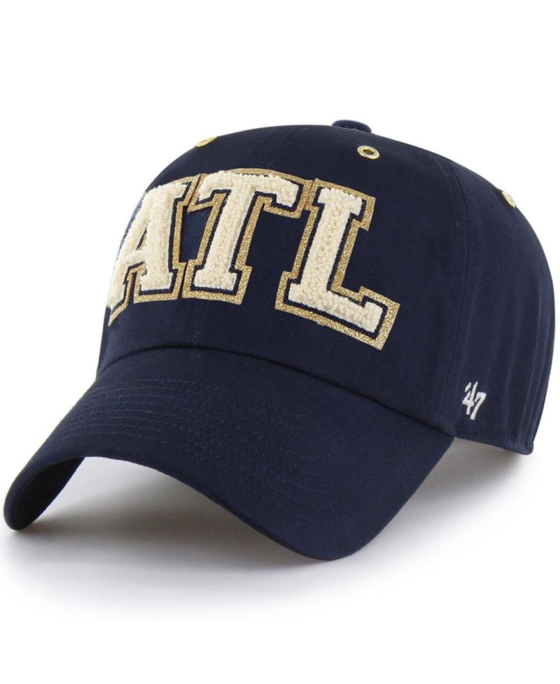 Stoney Clover Lane X Men's Navy Atlanta Braves Acro Charm Clean Up Adjustable Hat