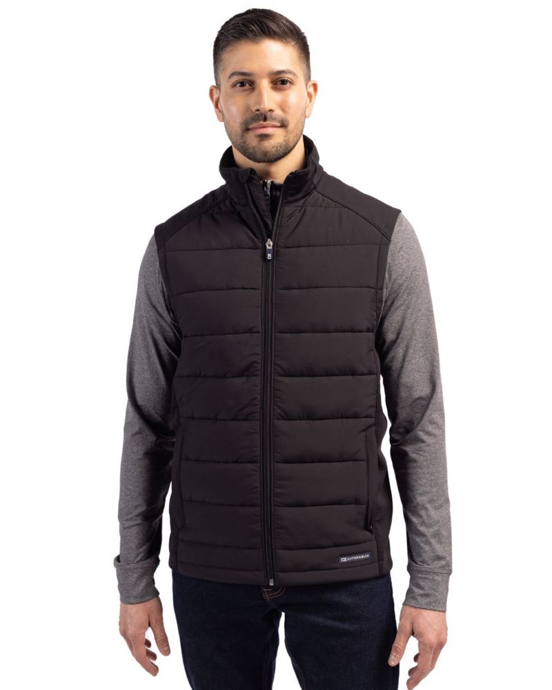 Men's Cutter and Buck Evoke Hybrid Softshell Recycled Full Zip Vest