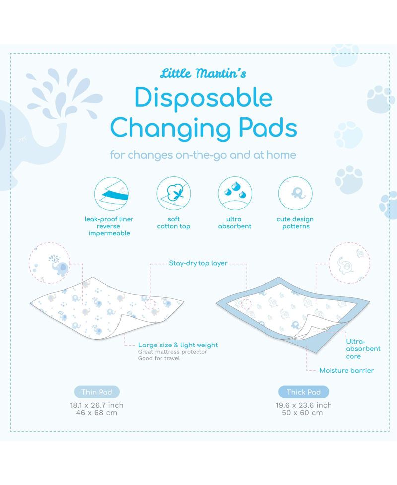 Little Martin's Disposable Changing Pads - 30 Counts