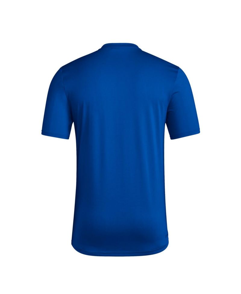 Men's Royal Kansas Jayhawks Basketball On Court Orbit Pregame T-Shirt