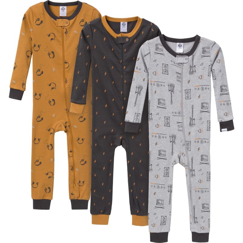 Baby Girls Snug Fit Footless Pajamas, 3-Pack, Moose and Trees