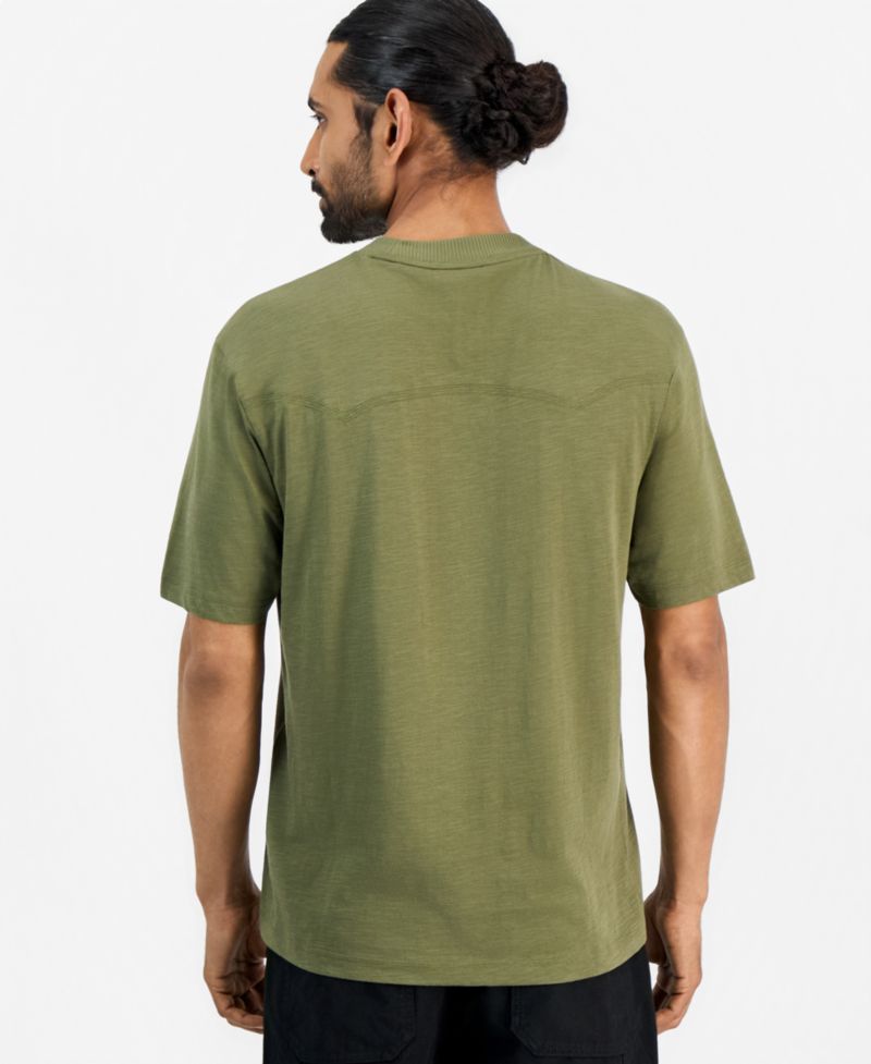 HUGO by Men's Nowboi Slub Yarn Western-Inspired T-Shirt