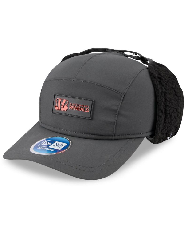 Men's Charcoal Cincinnati Bengals 2025 Sideline Cold Weather Runner Dog Ear Adjustable Hat