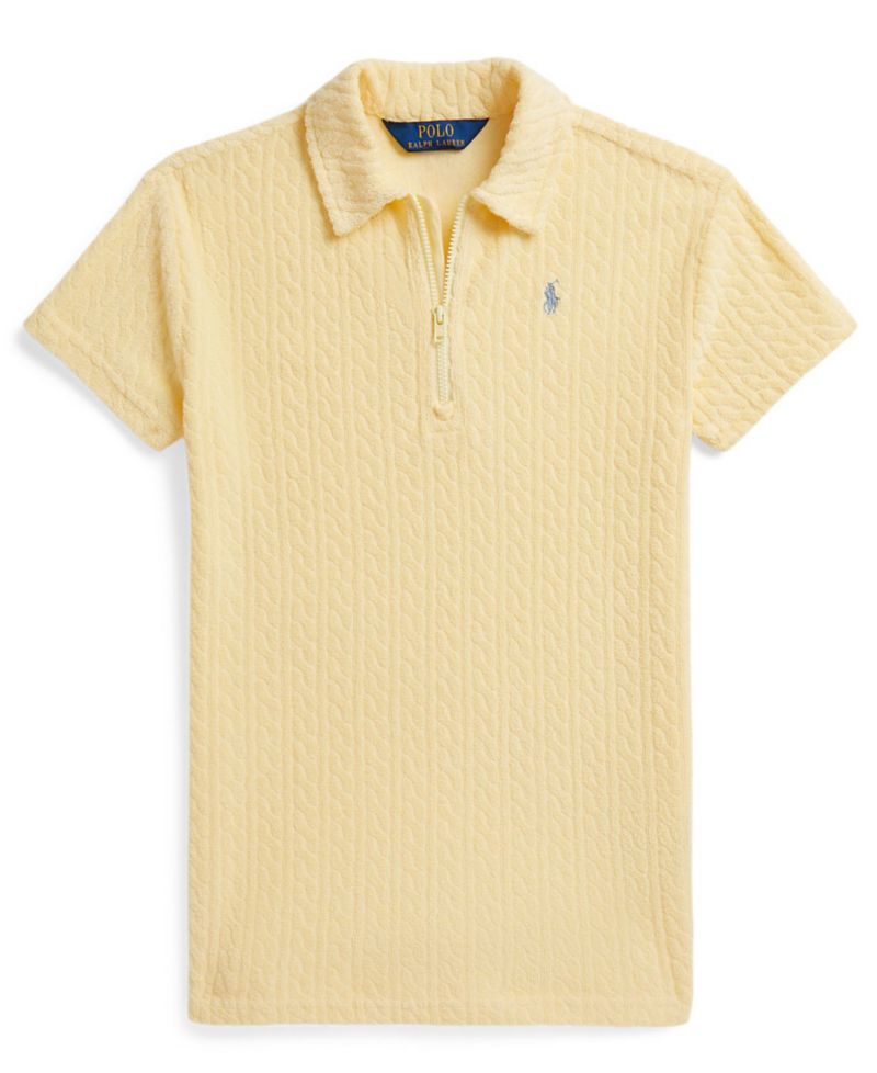 Girls' 2-6X Cable Terry Quarter-Zip Polo Dress