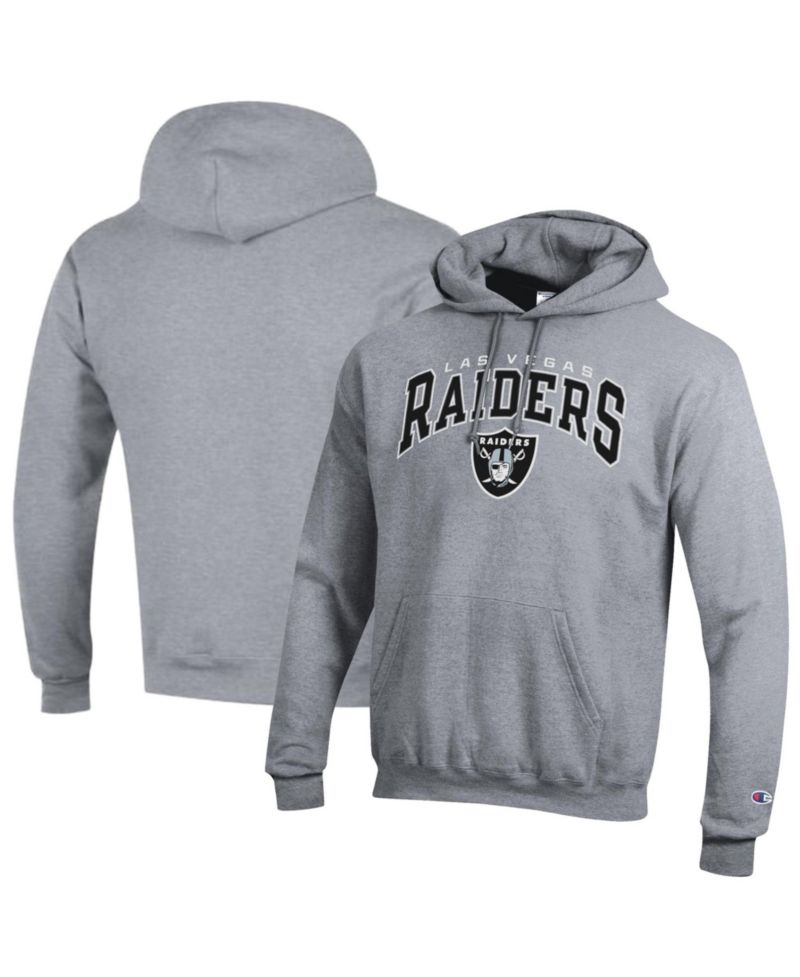 Men's Las Vegas Raiders Powerblend Arch over Logo Screen Print Graphics Fleece Lining Classic Fit Hoodie