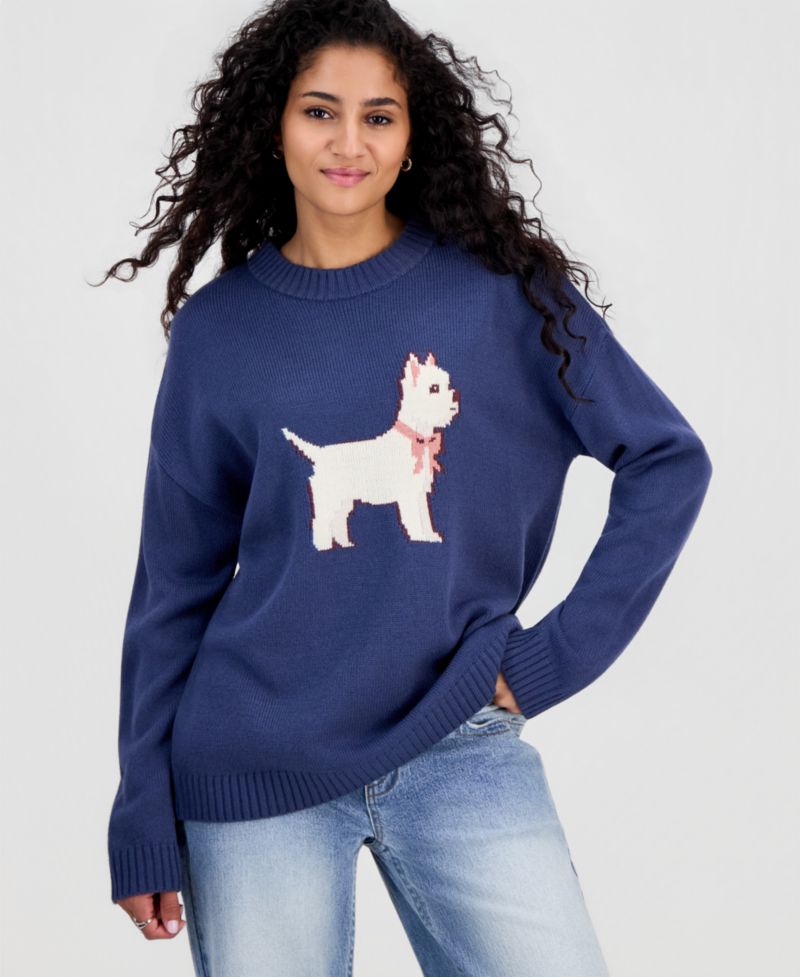 Juniors' Teddy Bear Tunic Sweater