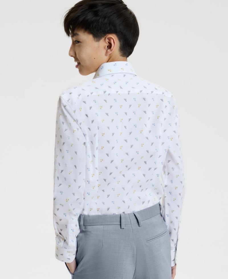 Boys' 8-20 City Scape Spread Collar Shirt