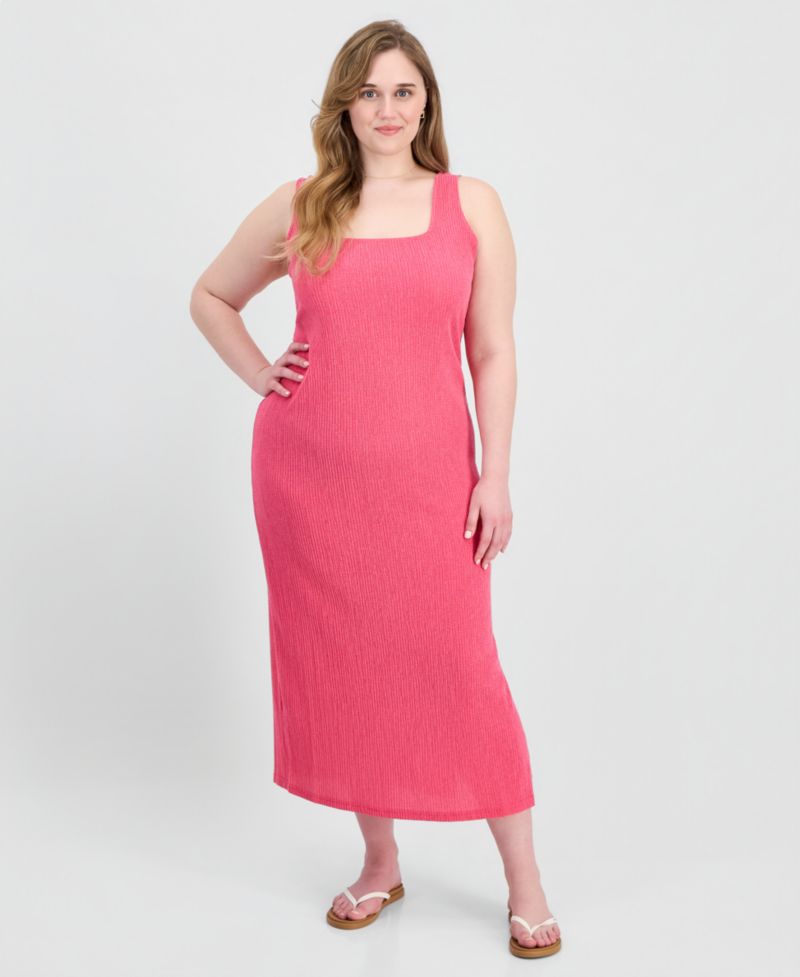 Trendy Plus Size Square-Neck Maxi Dress