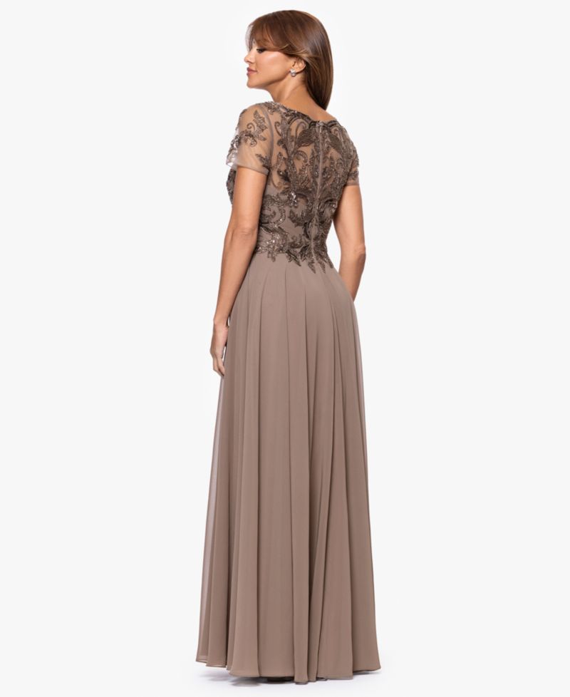 petite Boat Neck Beaded Dress