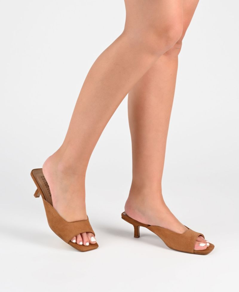Women's Larna Square Toe Slip On Kitten Heels