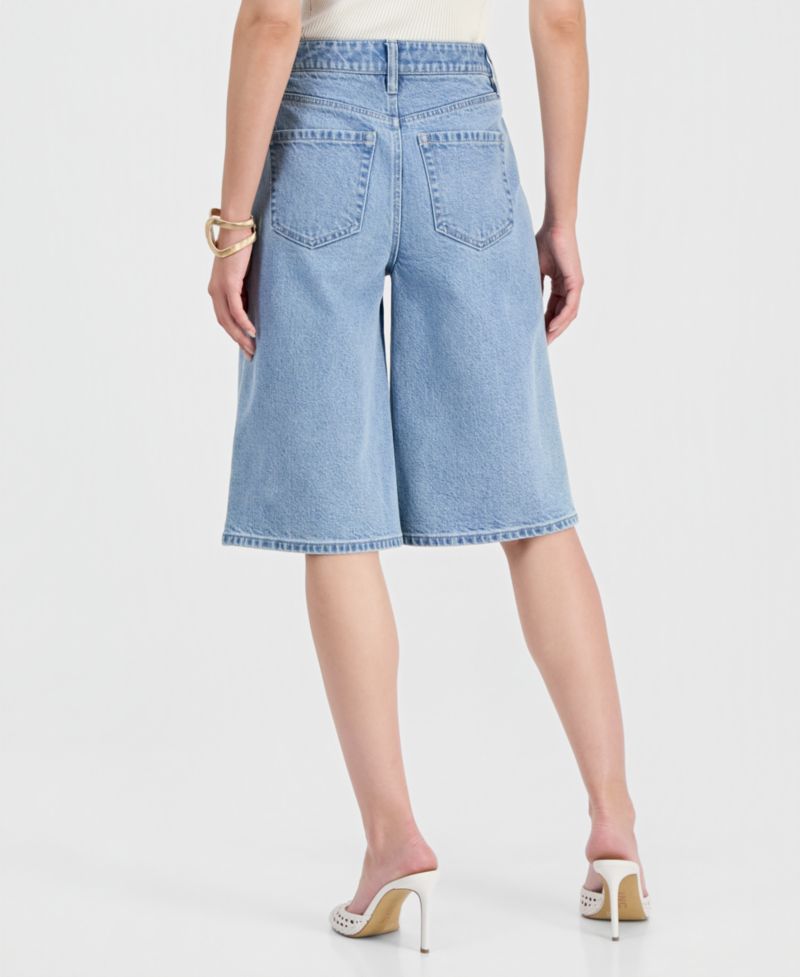 Women's High Rise Long Denim Shorts