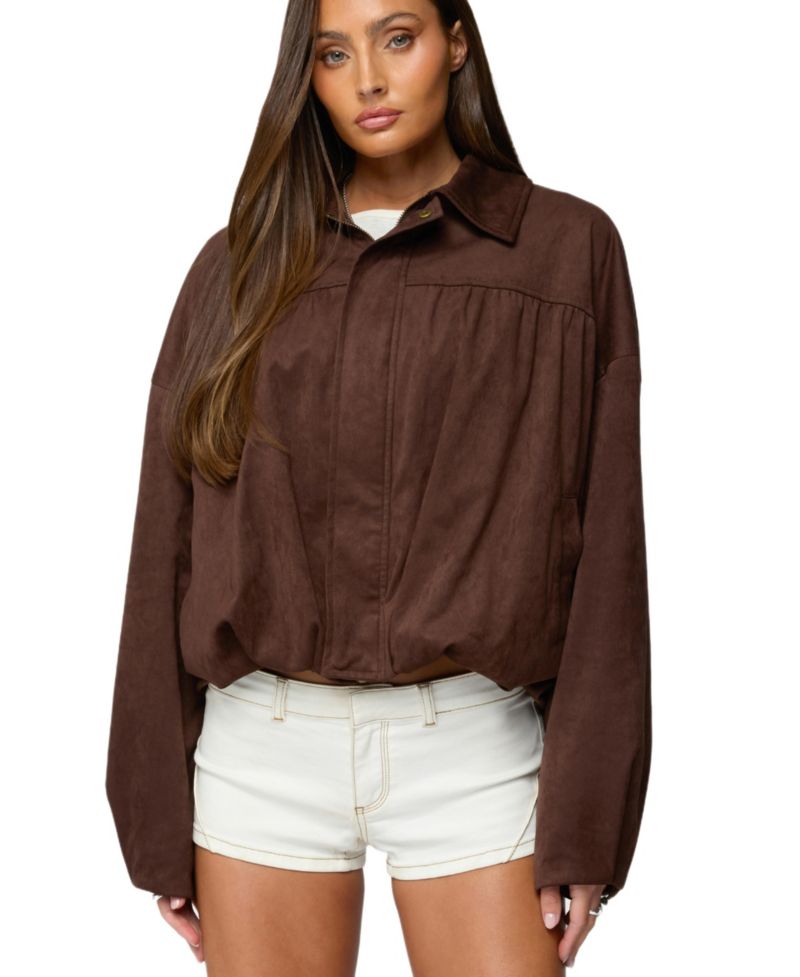 Women's Alberta Faux Suede Bubble Jacket