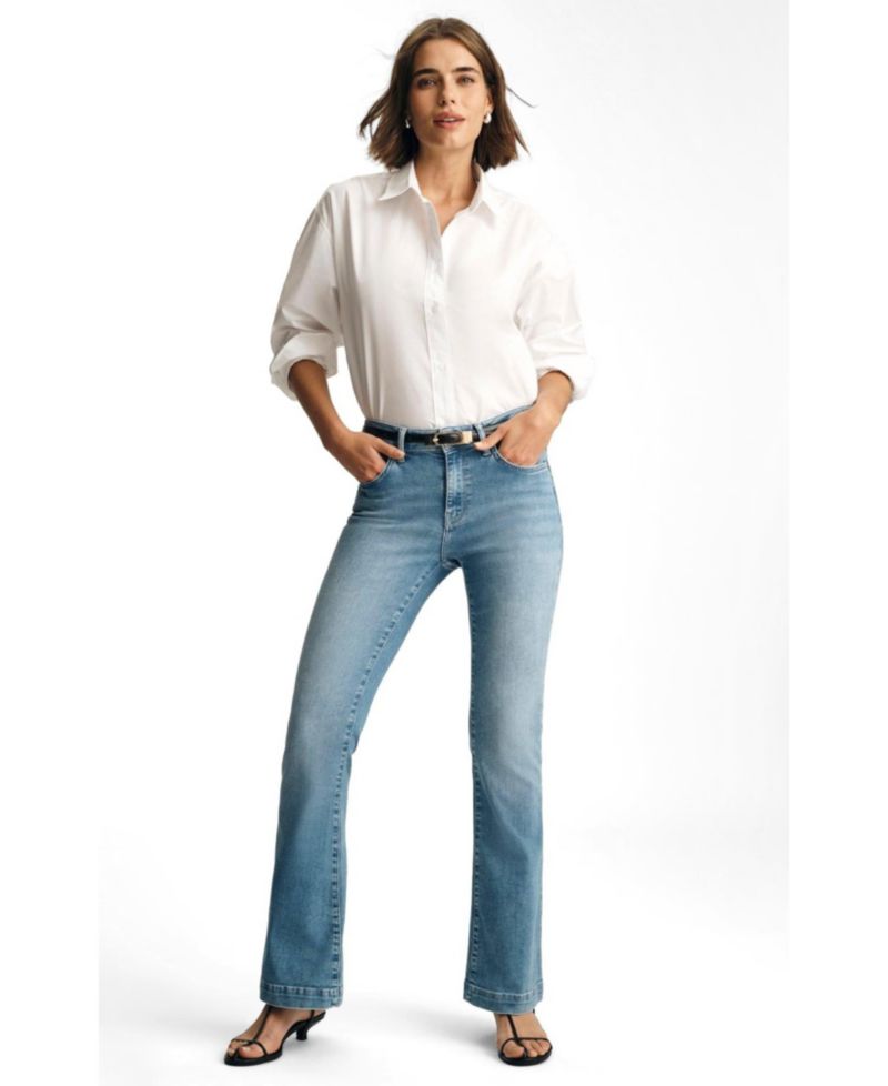 Women's Sydney High Rise Flare Flare In Mid Blue Feather Blue