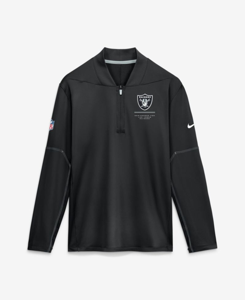 Men's Black Las Vegas Raiders Sideline Dri-FIT Half-Zip Pullover