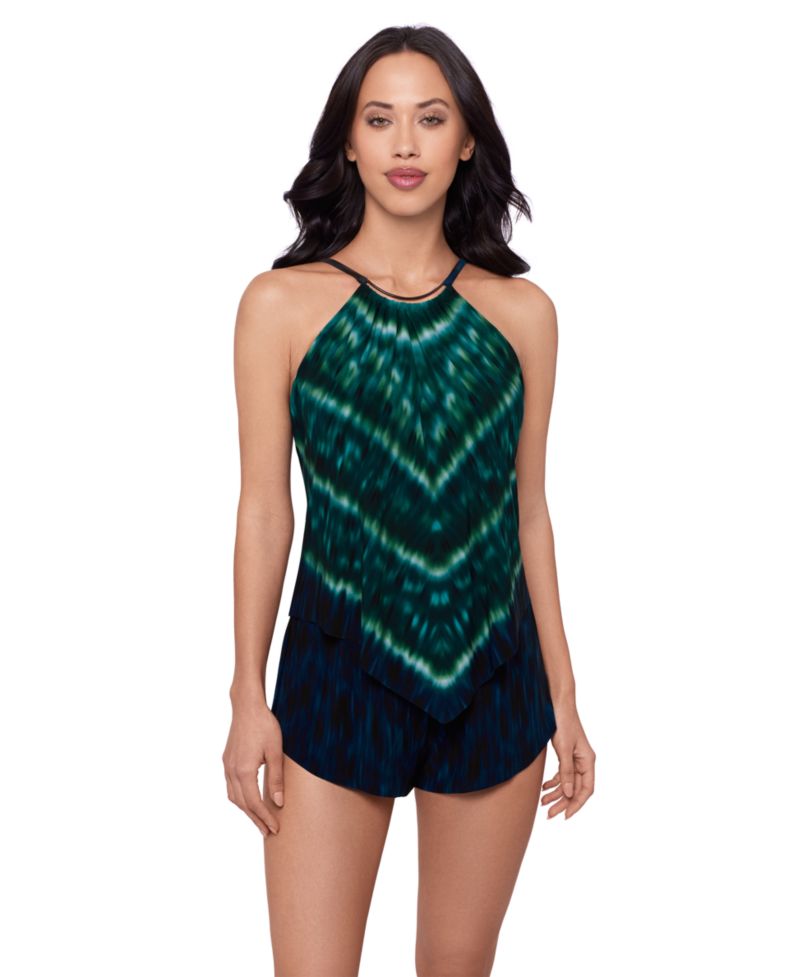 Women's Tummy Control Romper-Style One-Piece Swimsuit