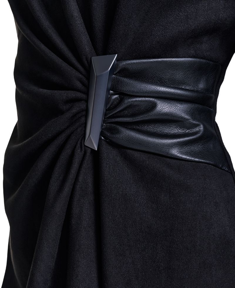 Women's Long-Sleeve Wrap Sheath Dress