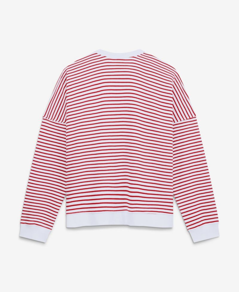Women's Kansas City Chiefs Oversized French Terry Striped Sweatshirt