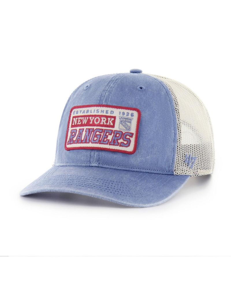 Men's Blue New York Rangers Canteen Pigment Dyed Patch Trucker Adjustable Hat