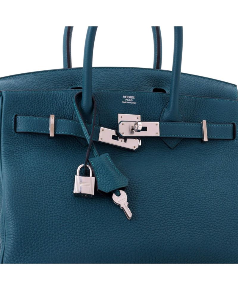 Birkin 25 Handbag Green Swift with Palladium Hardware