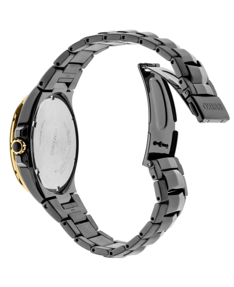 Men's Coutura Diamond-Accent Black Stainless Steel Bracelet Watch 42.5mm