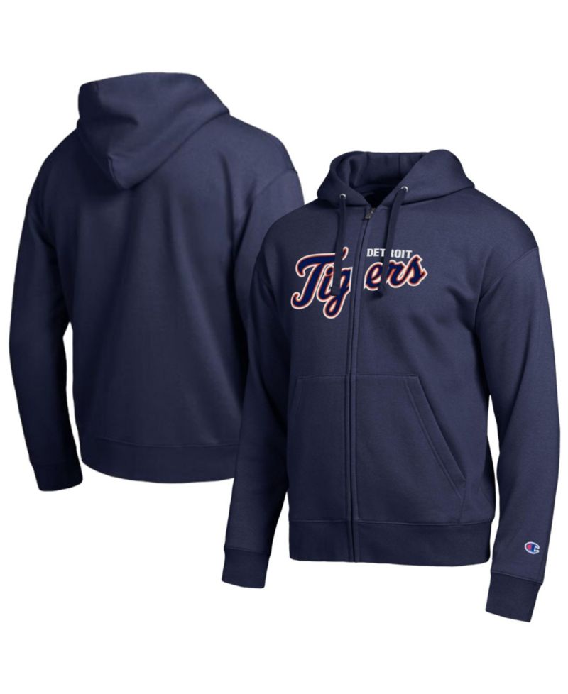 Men's Detroit Tigers Navy All-Star Wordmark Full-Zip Hoodie