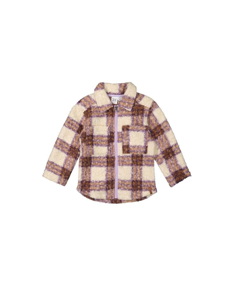 Girls (6-14) Zipped Sherpa Overshirt with Chest Pockets