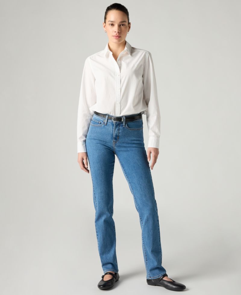 Trendy Plus Size 314 Mid-Rise Shaping Straight-Leg Jeans