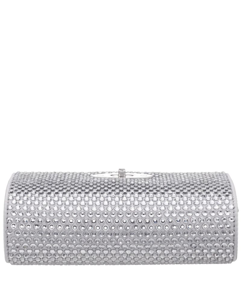 Large Crystal Encrusted Flap Crossbody Bag