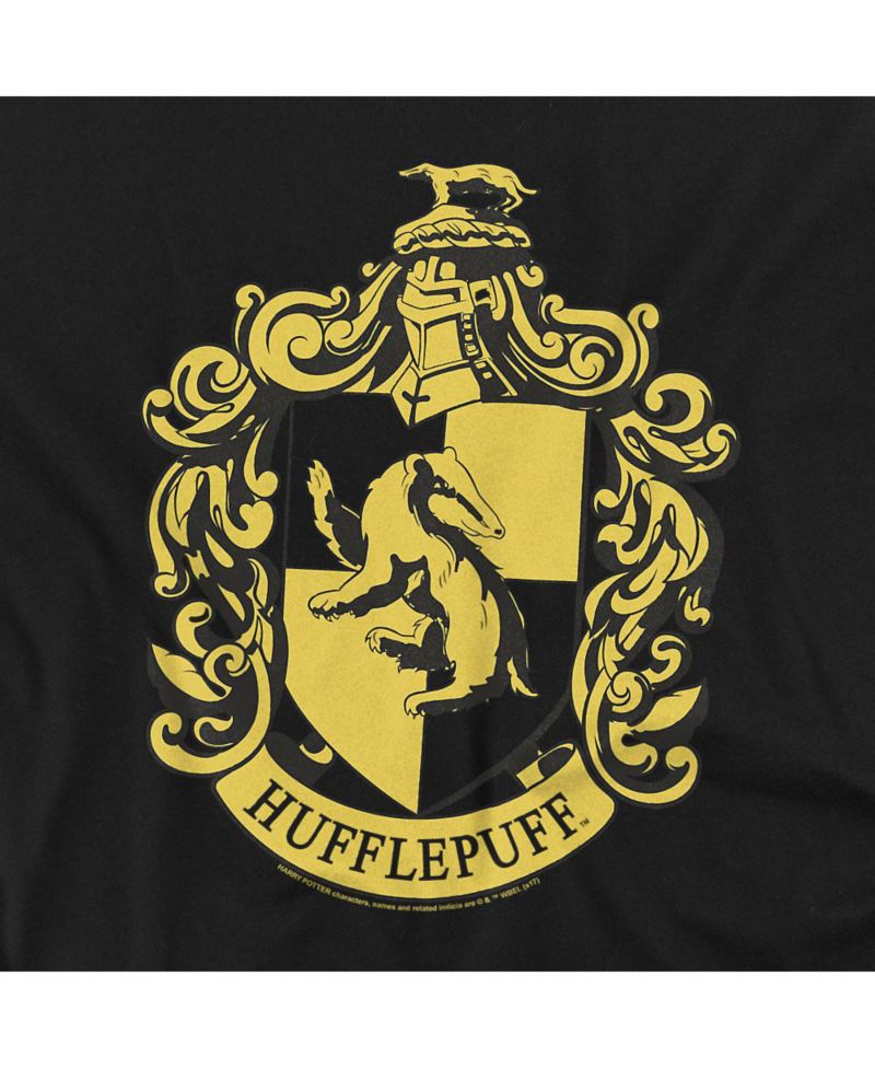 Men's Hufflepuff Crest Cotton Crewneck Sweatshirt
